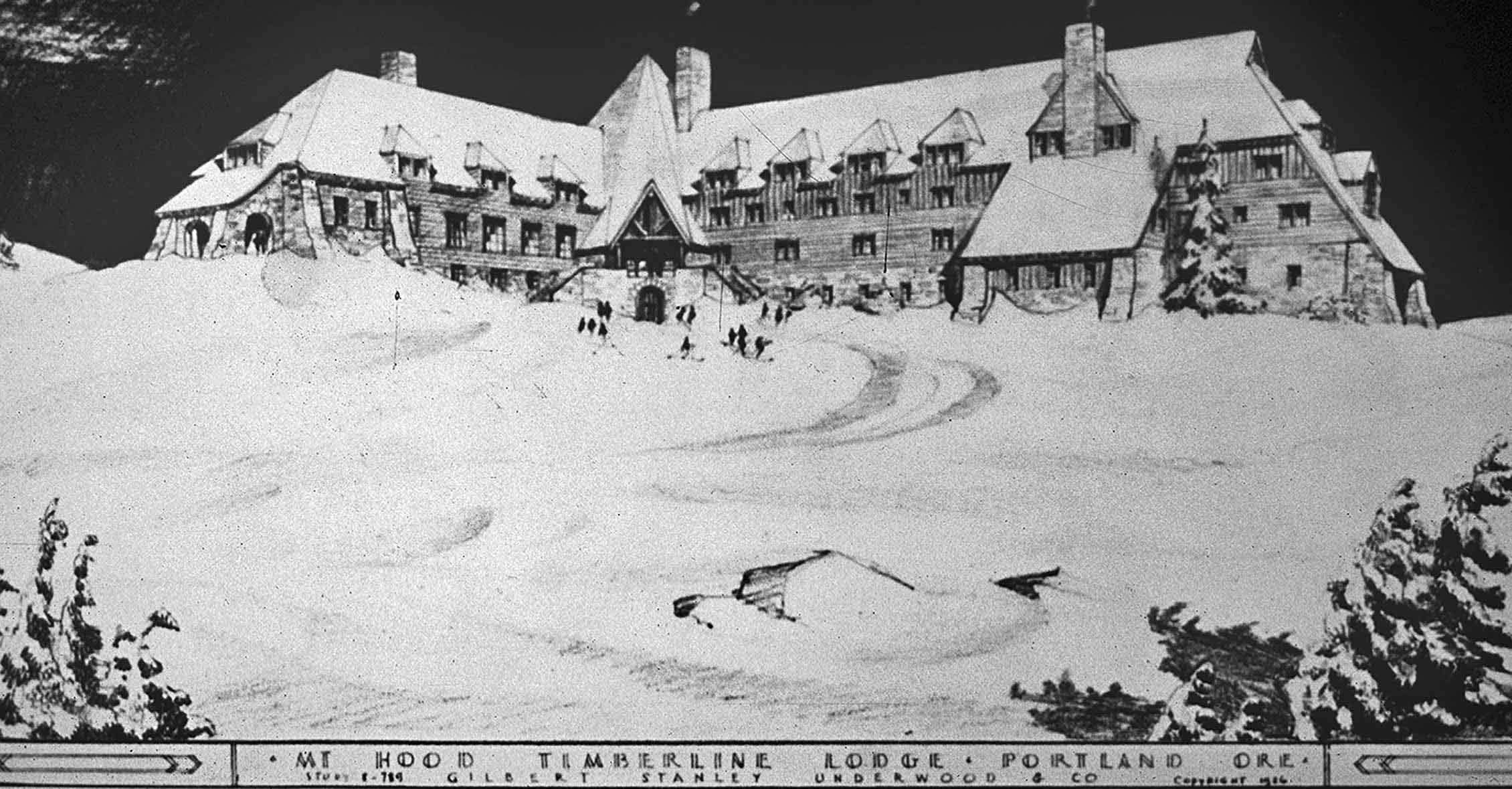 Original drawing of the design of Timberline Lodge