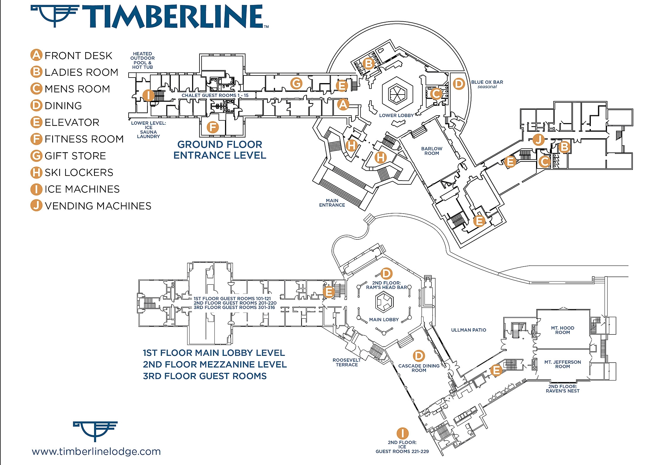 TIMBERLINE LODGE MAP