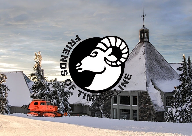 friends of timberline lodge over image of timberline lodge
