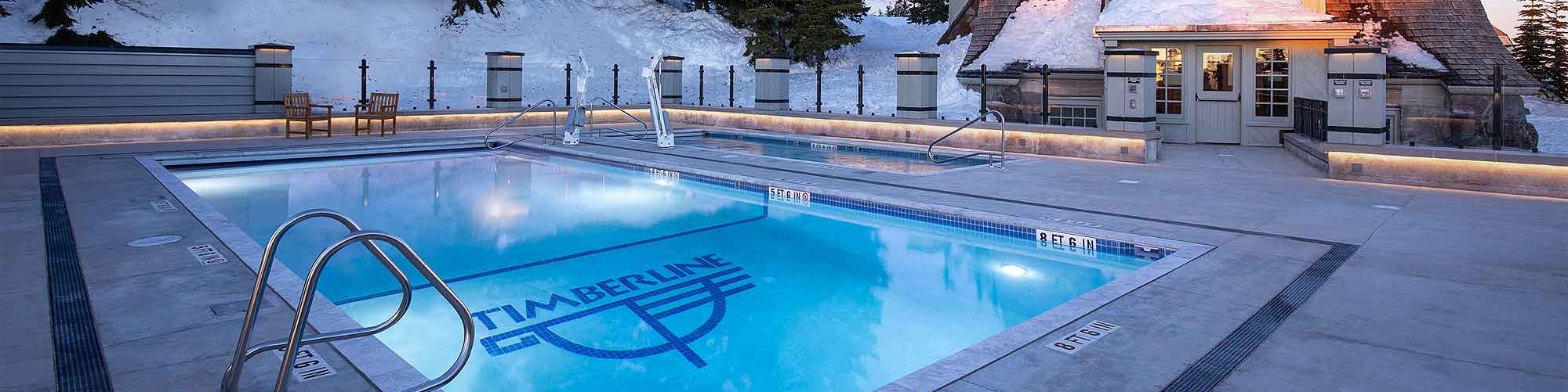 THE NEW OUTDOOR HEATED SWIMMING POOS AND HOT TUB AT TIMBERLINE