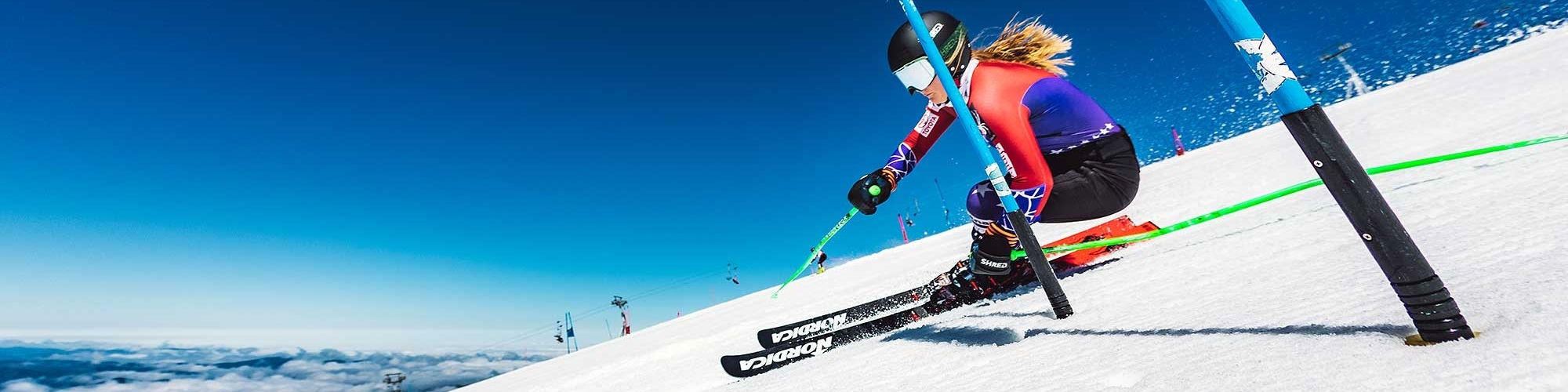 SKI RACER TRAINING ON PALMER AT TIMBERLINE