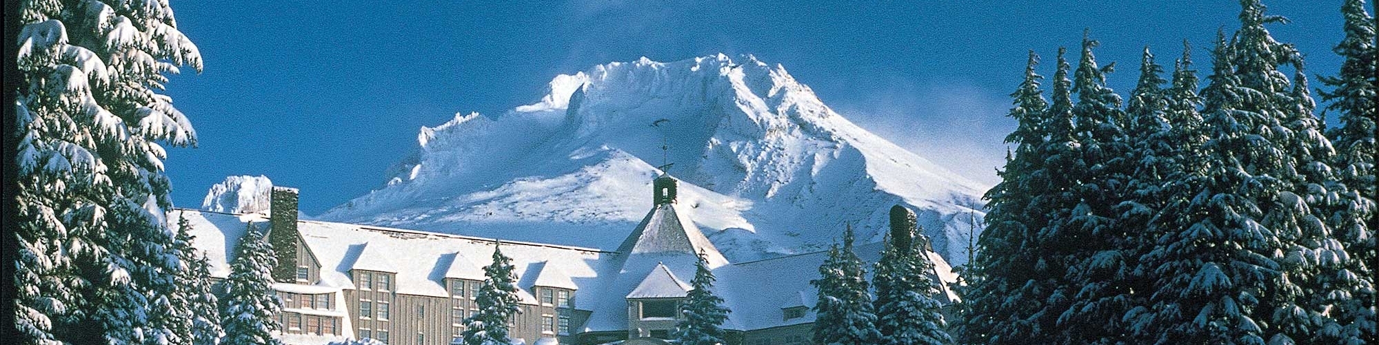 View of Timberline and Mt. Hood in the winter